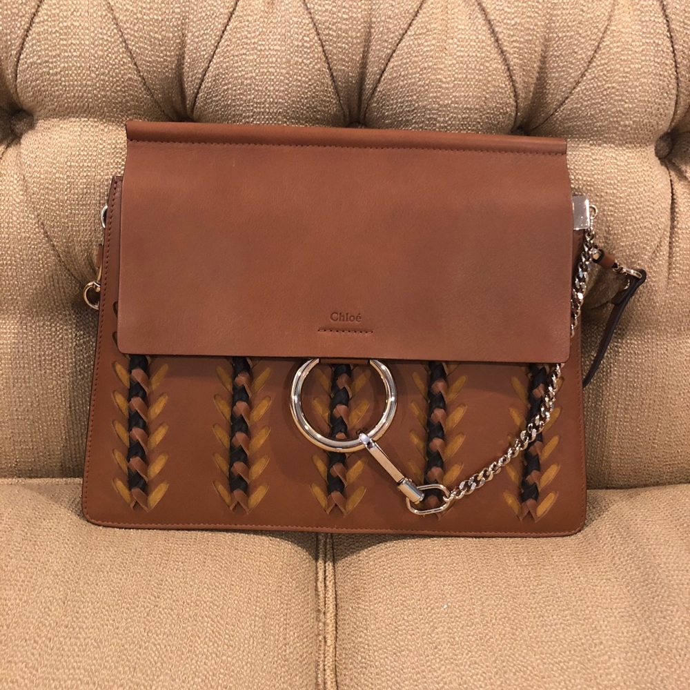 NWT Chloe Faye braided, tan, medium leather $2550